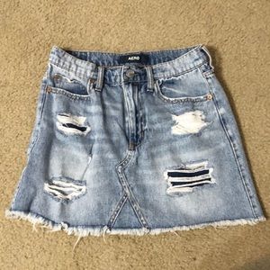 Ripped jean skirt